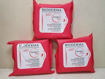 Bioderma Sensibio H2o Micelle Solution 25 Make-up Removing Wipes (lot Of 3)  • $21