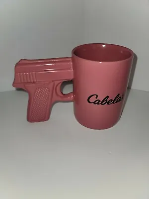 CABELAS Pink Hand Gun Coffee Cup Mug Pistol Handle Grip 16 Oz NOVELTY Excellent • $10.04