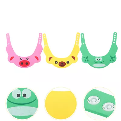  3 Pcs Children's Shampoo Cap Adjustable Baby Shower Kids Sun Hat Thicken • £7.55