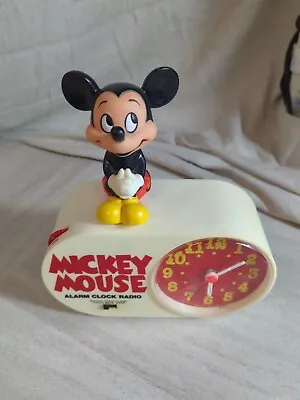 Vintage 70s Mickey Mouse Walt Disney Alarm Clock Radio Mickey Concept 2000 Parts • $14.41