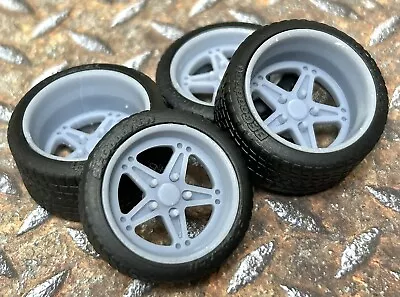 1/24 Scale:  21/20 Inch “Billet Comp 5”Wheels With Wide Rear Street Tires; Resin • $16.99