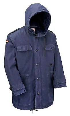 German Parka Original Army Surplus Military Winter Warm Fleece Hooded Coat Navy • $66.23