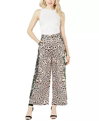 Guess Terry Mixed-Print Wide-Leg Pants Leopard 31 • $16.74