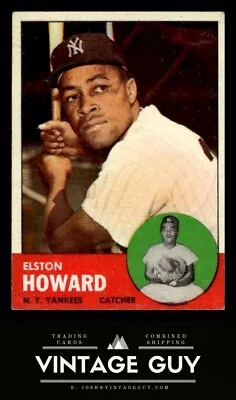 1963 Topps #60 Elston Howard Vintage New York Yankees Baseball Card • $7.50