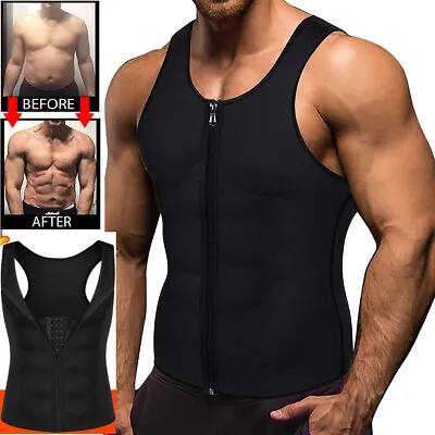 $27.99 • Buy Men's Sweat Vest Waist Trainer Neoprene Sauna Suit Body Shaper Workout Tank Tops