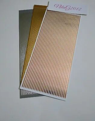 £1.15 • Buy Anita's 1.5mm Straight Border Peel Off Stickers 28 Sheet Gold Silver Card Making