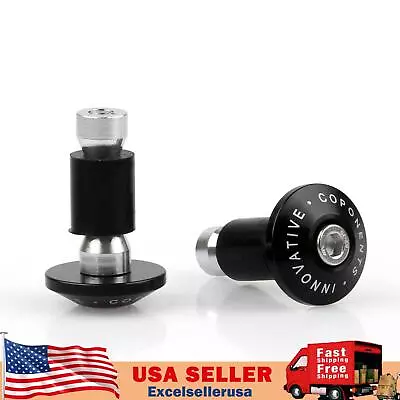 Universal Motorcycle Street Bike 7/8  Handlebar Grips Bar End Plugs Black EY • $10.89