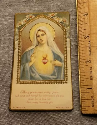 Vintage Catholic Holy Prayer Card Early 1900s Immaculate Heart Of Mary H49 • $12.99