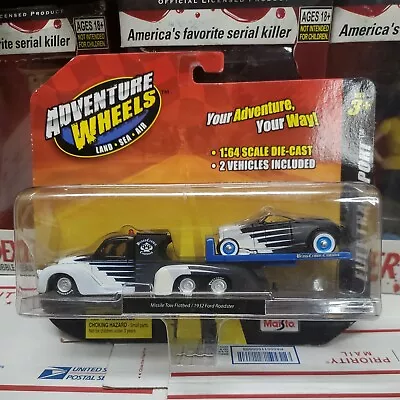 MAISTO Adv Wheels 1:64 ELITE TRANSPORT • MISSILE TOW FLATBED/1932 FORD ROADSTER • $25