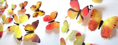 $0.01 • Buy 12Pcs Butterfly Wall Decals -PVC 3D Butterflies Removable Mural Wall Stickers✨