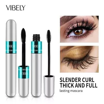 Eyelash Mask Volumizer 4D Silk Fibre Waterproof Mascara 2 In 1 Brushes • $5.82