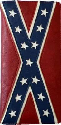  Confederation Flag Men Wallet Western Check Book Style • $13.99