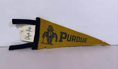 Collegiate Pacific Purdue University Wool Felt Mini Pennant 9” X 4” Logo 50s 60s • $18