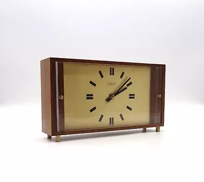  Rare Vintage 60s Mid Century Modernism Teak Desk Clock By Kienzle International • $775.60