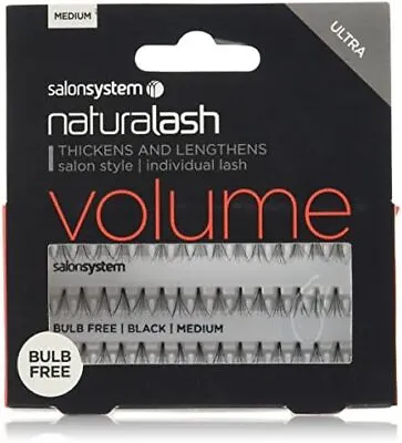 Salon System Individual Bulb Free Ultra Black Medium Flare Lashes • £8.16