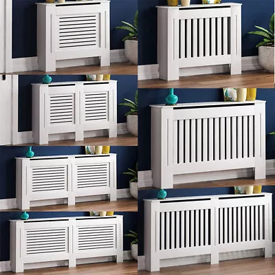 92/100CM Tall Large Radiator Cover Cabinet MDF Grill Shelf Horizontal Vertical • £45.92