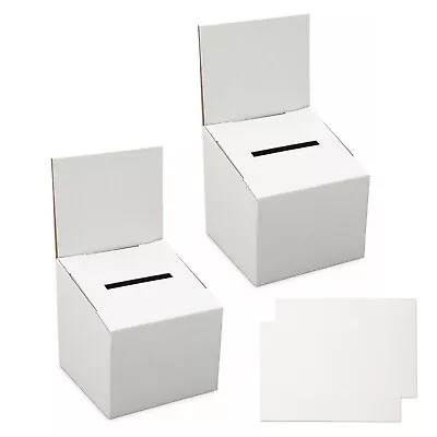 Cardboard Raffle Collection Donation Suggestion Box (2pcs) + 2 Printable Labels • £10.99