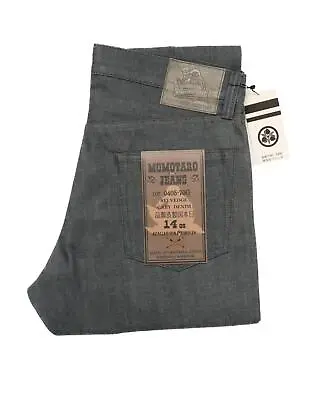 Momotaro NWT $315 14oz Gray Selvedge Denim Jeans High Tapered 0405-70G 33 • $265.95