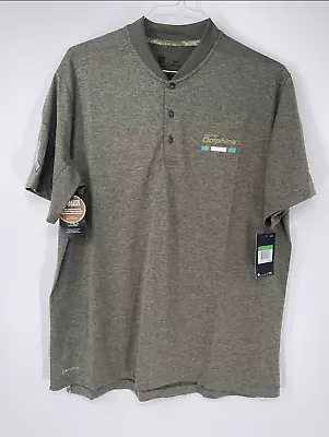 Miami Dolphins Team Issued Dark Green 3 Button Nike No Collar Polo New W/ Tags • $25