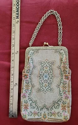 Vintage Mister Simon Ernest Italian Tapestry Floral Embroidery Shoulder Bag 10  • $15