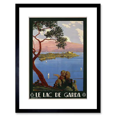Travel Lake Garda Beautiful Scenic Italy Vintage Advert Framed Print 9x7 Inch • £15.99