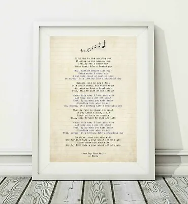 £6.95 • Buy Elbow - One Day Like This - Song Lyric Art Poster Print - Sizes A4 A3