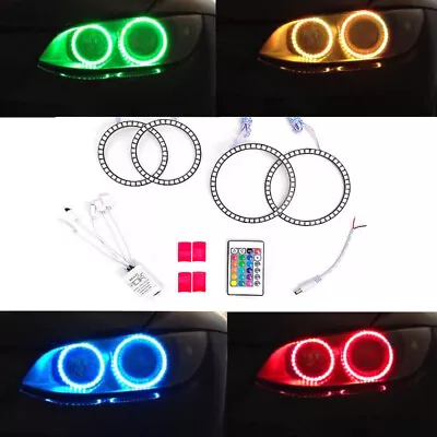 For BMW Headlight LED RGB Multi-Color Angel Eyes Halo Rings DRL Light Demon Eyes • $26.99