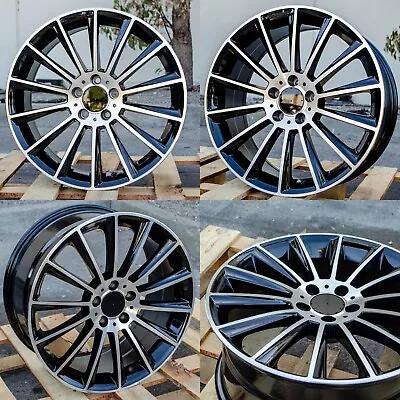 18x8.5 Black Machined Face Wheels Fit Mercedes E350 S430 S550 18 5x112 Rim Set 4 • $749