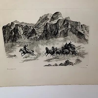 R.H. Palenske Vintage Print Titled   Pony Express  • $21