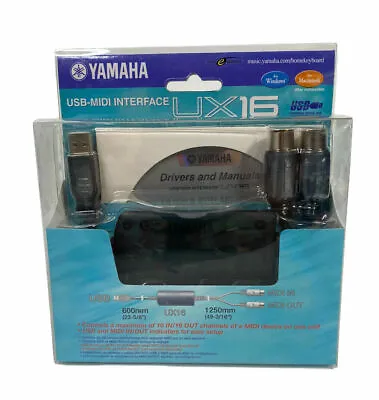 NEW YAMAHA UX16 USB MIDI Interface Cable Cord PC Mac Adapter Compatible - FAST • $64.95