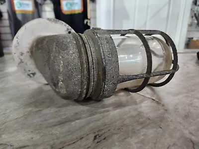 Vintage Heavy Duty Metal Appleton Form 100 Industrial Light With Cage & Glass • $29.99