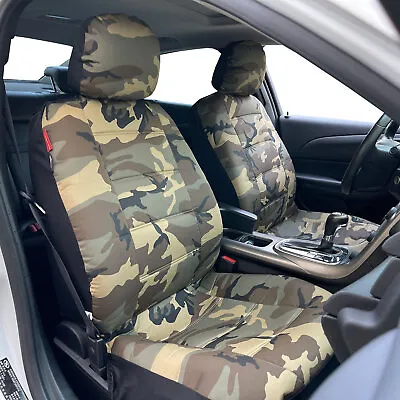 For Chevy Silverado 1500 Cotton Canvas Army Tactical Camo Front Car Seat Covers • $59.99