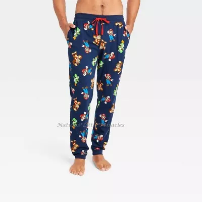 Mens Super Mario Bros. Pajama Pants Size S M L XL Sleep 100% Cotton Nintendo NWT • $27.85