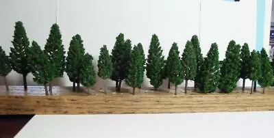 N Scale Dk Green Pine Tree Pack 30 Pcs Total 10 Of Each  2 9/16  2 1/4  1 7/8  • $10.63