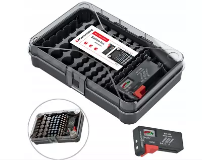 £12.99 • Buy Battery Organiser Storage Case Bag Box Holder AA AAA C D 9V Tester 2 Options