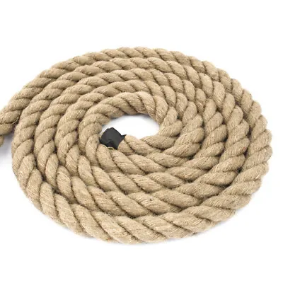 £33.86 • Buy 32mm 100% Natural Jute Rope Twisted Decking Cord Garden Boating Sash Camping 32