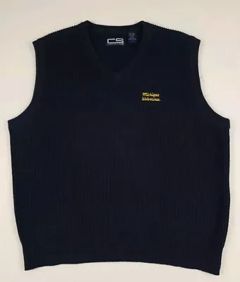 Vintage University Michigan Wolverines Knit Sweater Vest Vtg Crable Sport Usa • $27.99