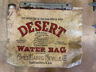 Antique Camp Cabin Decor Decoration Sign Plaque Desert Water Bag San Fran Ca • $55