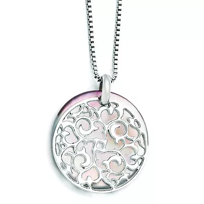 Chisel Stainless Steel Polished Mother Of Pearl Pendant Necklace 18  • $45.99