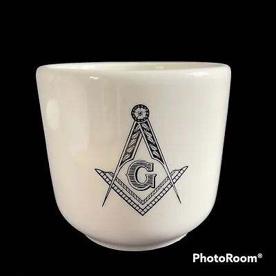 Masonic Emblem compass & Square Handleless Mug From Glass Beach Mugs White Black • $39