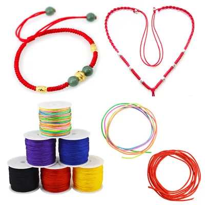 45m Cotton Waxed Cord Thread For DIY Bracelet Necklace Jewellery Beading String • £3.66