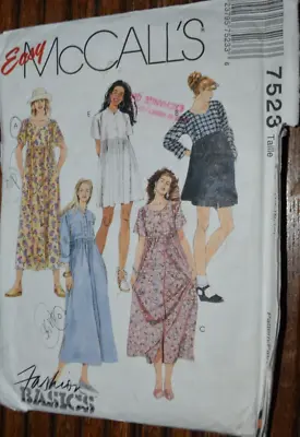 McCall's Pattern 7523 Misses Loose Fit Dress Modest Sz 14 16 18 Uncut • $9.97