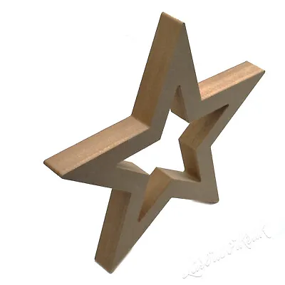 £4.85 • Buy Freestanding Hollow Star Shape 18mm Thick MDF Wooden Craft  Nursery Decoration 