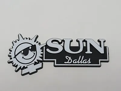 Vintage Sun Chevrolet Dallas Texas Car Dealership Plastic Nameplate Emblem Badge • $25