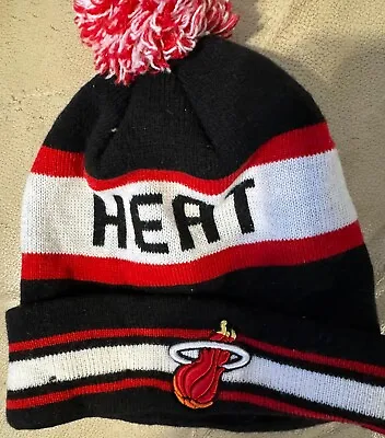 Miami Heat Knit Beanie Hat Winter Cap Toque NBA New Era Black/Red • $14.99