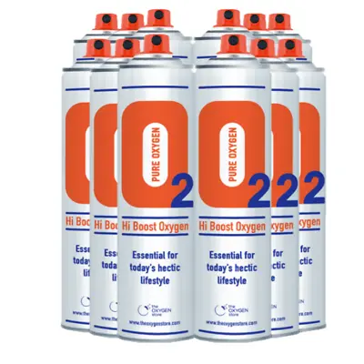 £98.99 • Buy 12 10L Oxygen In A Can Pure Canned Portable Canister Refill 99.5% Sports Therapy