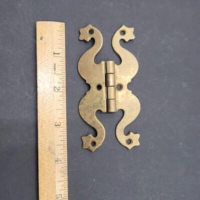 $12 • Buy Vintage Brass Cabinet Door Ornate Hinge Salvage Reclaimed 3 5/8  X 2 