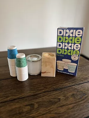 Vintage Midcentury Dixie Cup Dispenser Set And Dixie Cups In Box • $45
