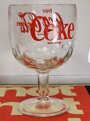 Vintage Stemmed Thumbprint Goblet Beer Glass COCA COLA COKE • $6.99