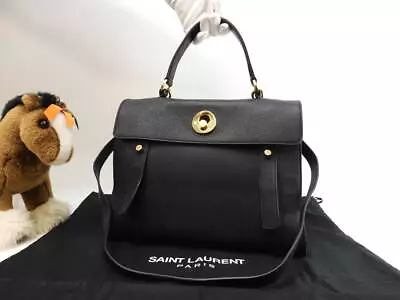 Saint Laurent Muse Two 32 Ysl Leather Black Shoulder Handbag 68 • $1110.37
